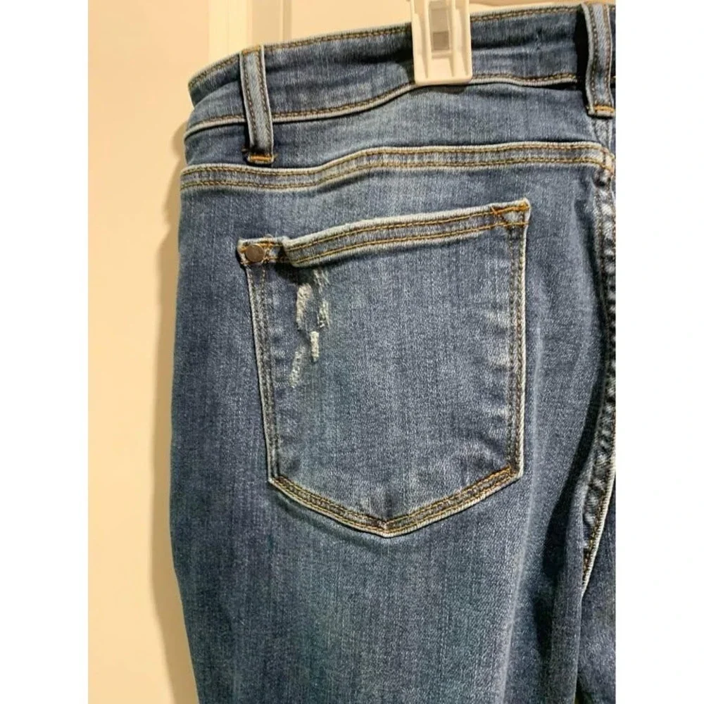 Judy Blue Los Angeles Slim Fit Distressed Denim Jeans Dark Wash Size 13/31